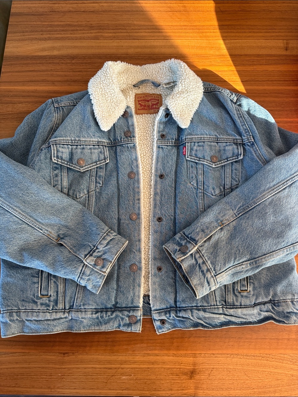 LEVI'S Original Sherpa Trucker Jean Jacket Size Women XL